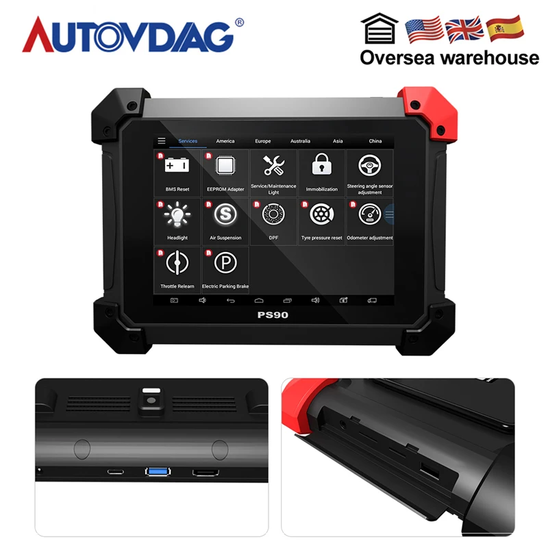 

XTOOL PS90 OBD2 CAR Diagnostic tool key programming EPS Reset Immobilizer Mileage adjust for benz/bmw Support Multi Car models