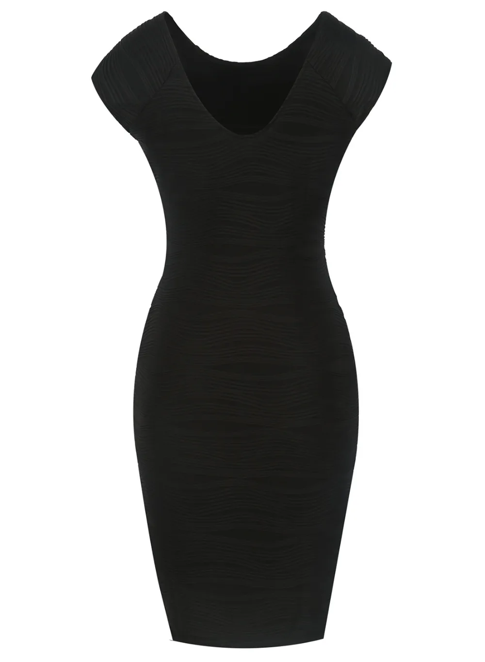 Elegant Vintage Retro Deep V Back Sleeveless Bodycon Pencil Dress