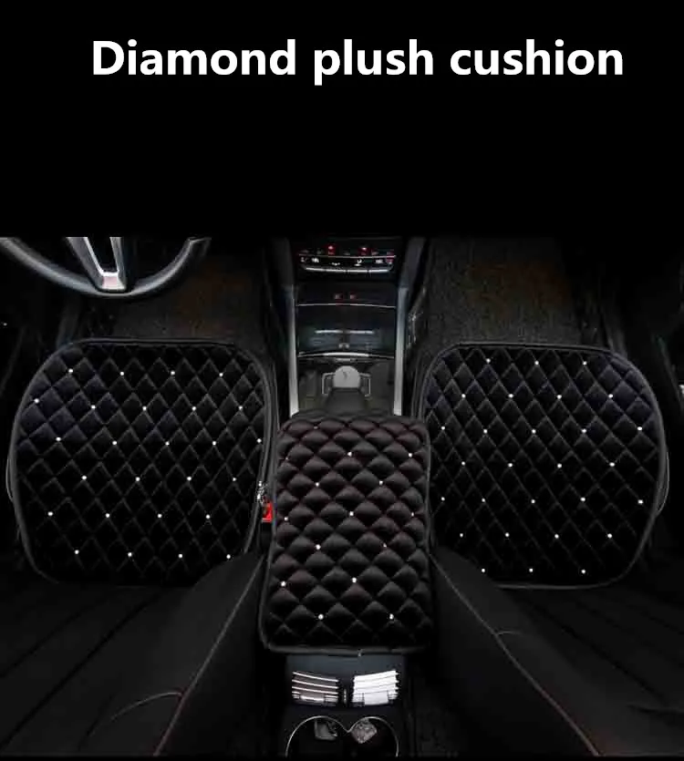 Luxury Warm Car Seat Protector Mat, Crystal Rhinestone Cushion