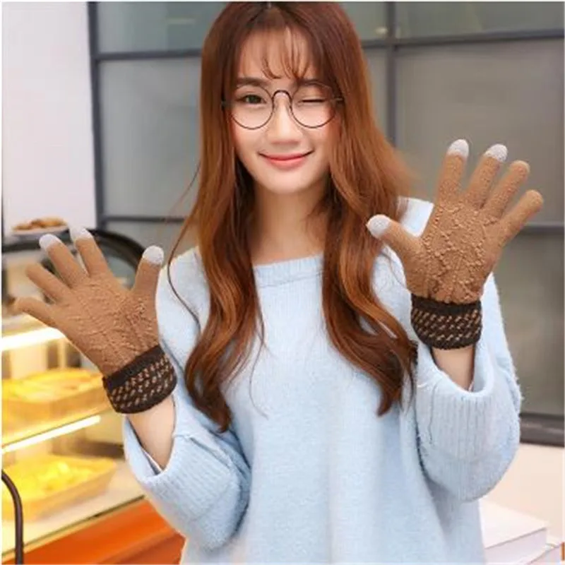 Women Men Multi-function Couple Riding Screen Winter Gloves Soft Warm Mitten guantes eldiven handschoenen 40FE2219