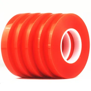 

5pcs/lot 3 Meter Strong Acrylic Adhesive PET Red Film Clear Double Side Tape No Trace For Phone Tablet LCD Screen Glass