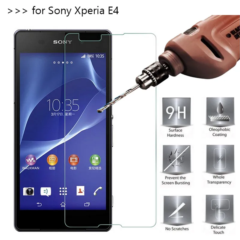 9 H 2.5D 0.26 мм Премиум закаленное Стекло протектор для Sony Xperia E4 e2104 e2105 e2114 Экран