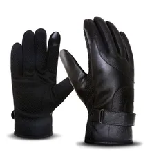 Мужские зимние теплые Утепленные перчатки из натуральной кожи перчатки для сенсорного экрана на открытом воздухе противоскользящие перчатки гуанты eldiven rekawiczki