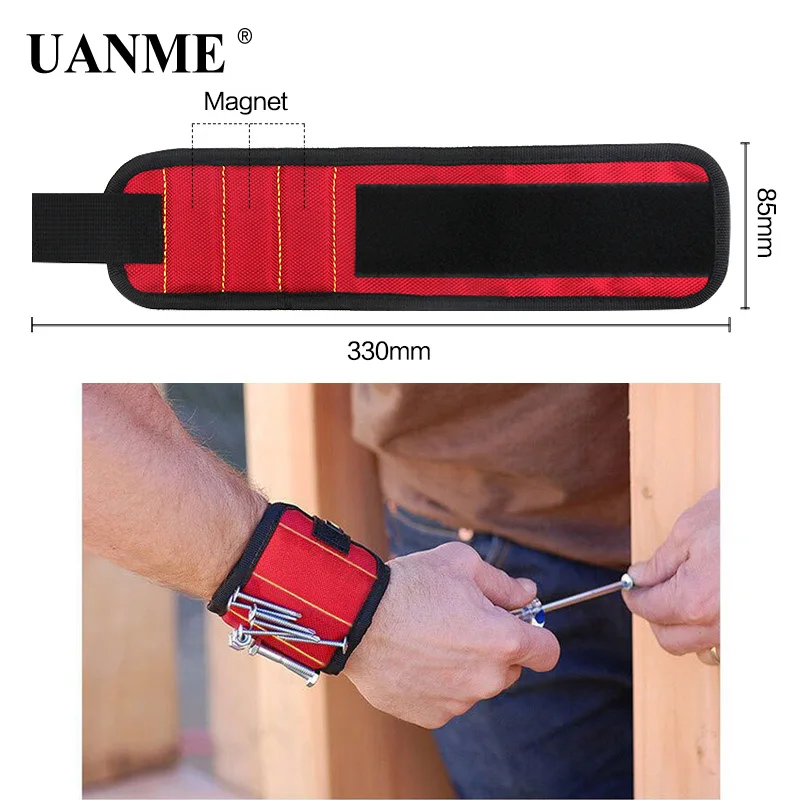 

UANME 13.8'' Wrist Support Strong Magnetic For Screw Nail Holder Wristband Band Tool Bracelet Belt Support Protection Kit DIY