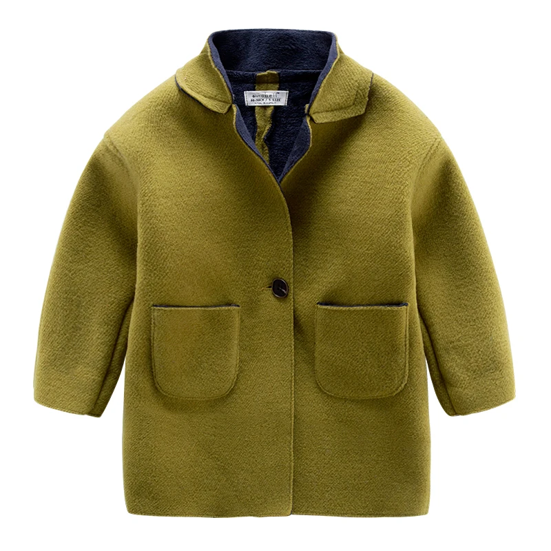 2016 new winter kids children single breasted coat collar baby boy with cashmere coat color