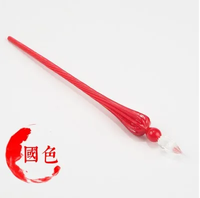 Классическая авторучка ручной работы из стекла созвездия ручка для подписи Элегантный Кристалл Стекло Dip знак ручка подарок с коробкой - Цвет: RED