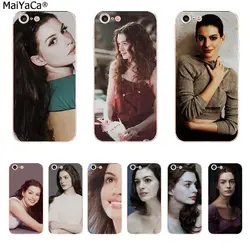 MaiYaCa Энн Хэтэуэй Coque основа чехол для телефона для Apple iPhone 8 7 6 6 S Plus X 5 5S SE 5C мобильных телефонов