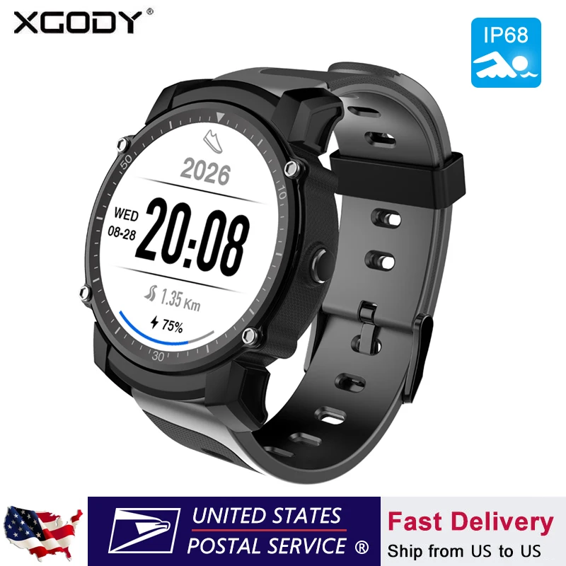 

XGODY FS08 Bluetooth Sport Smart Watch Outdoor IP68 Waterproof Relogio Android Call Message Reminder Heart Rate Clock Smartwatch