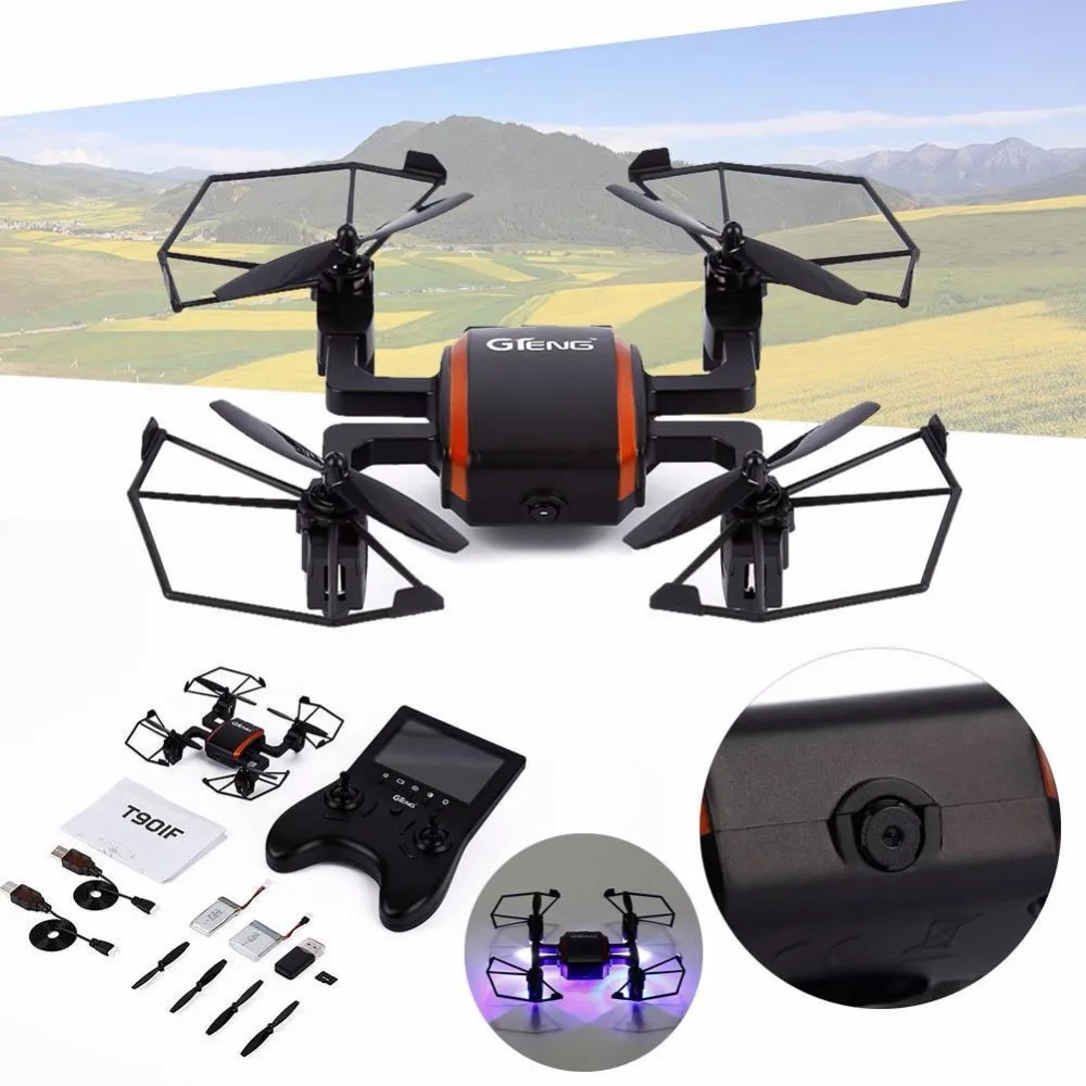 

Gteng T901F 4CH 6-Axis Quadcopter Drone 2.0 MP Camera FPV RC Drone Helicopter