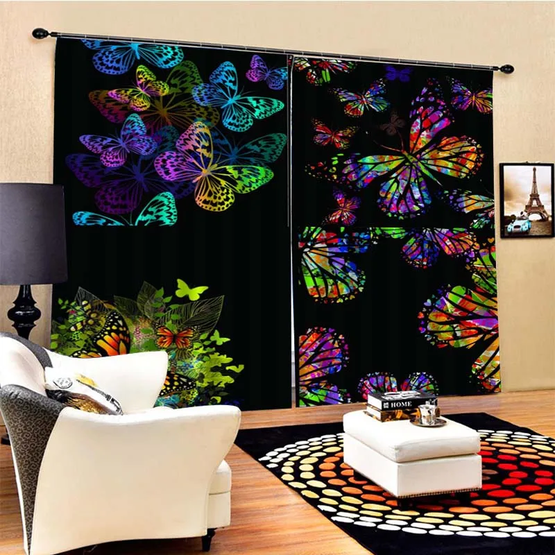 

Christmas curtain dark color department 3D printing curtain professional customized size pattern design