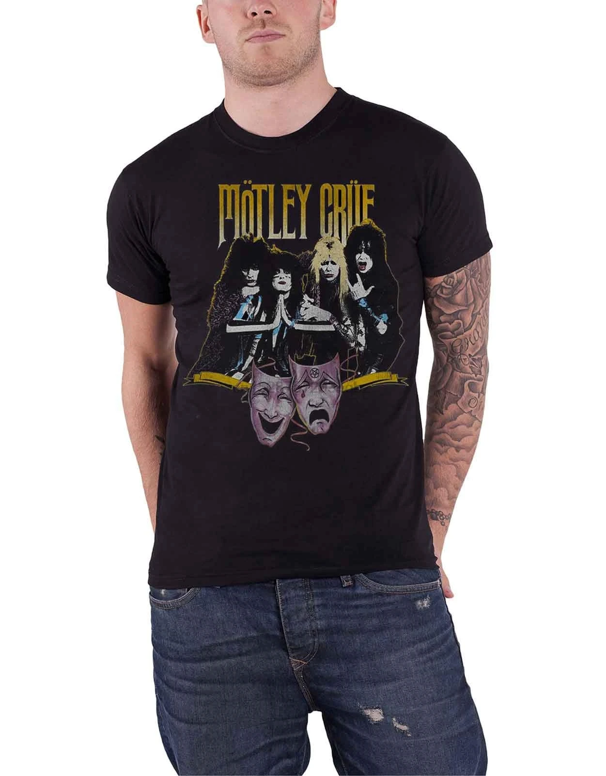 

Motley Crue T Shirt Theatre of Pain Vintage Band Logo Mens Black(2)