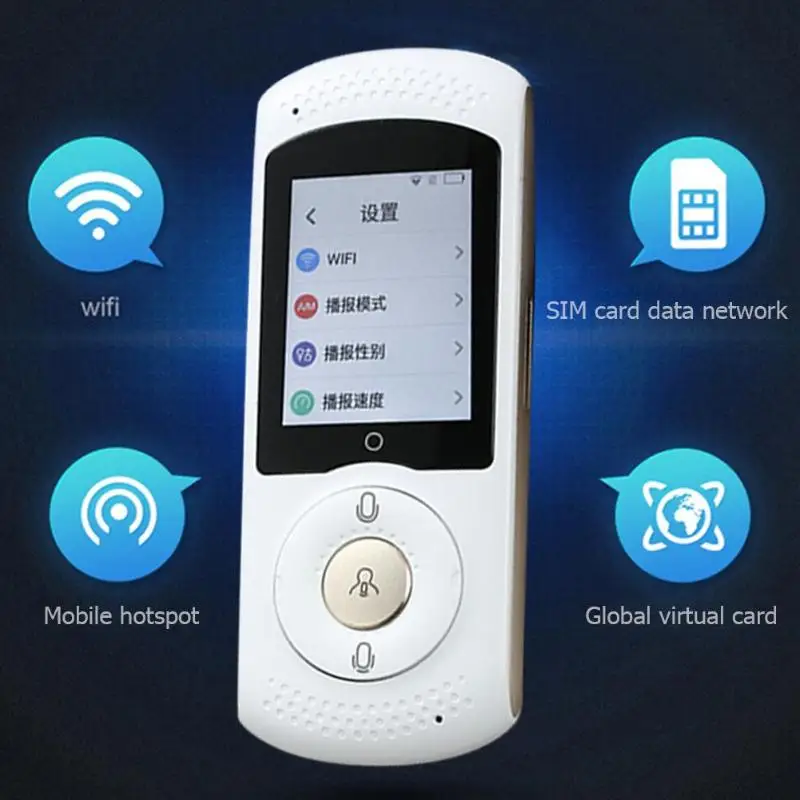 

T6 2.0 Inch Screen Voice translator Smart Translator WiFi 45 Multi-language Global Travel & Business Support Micro SIM Card