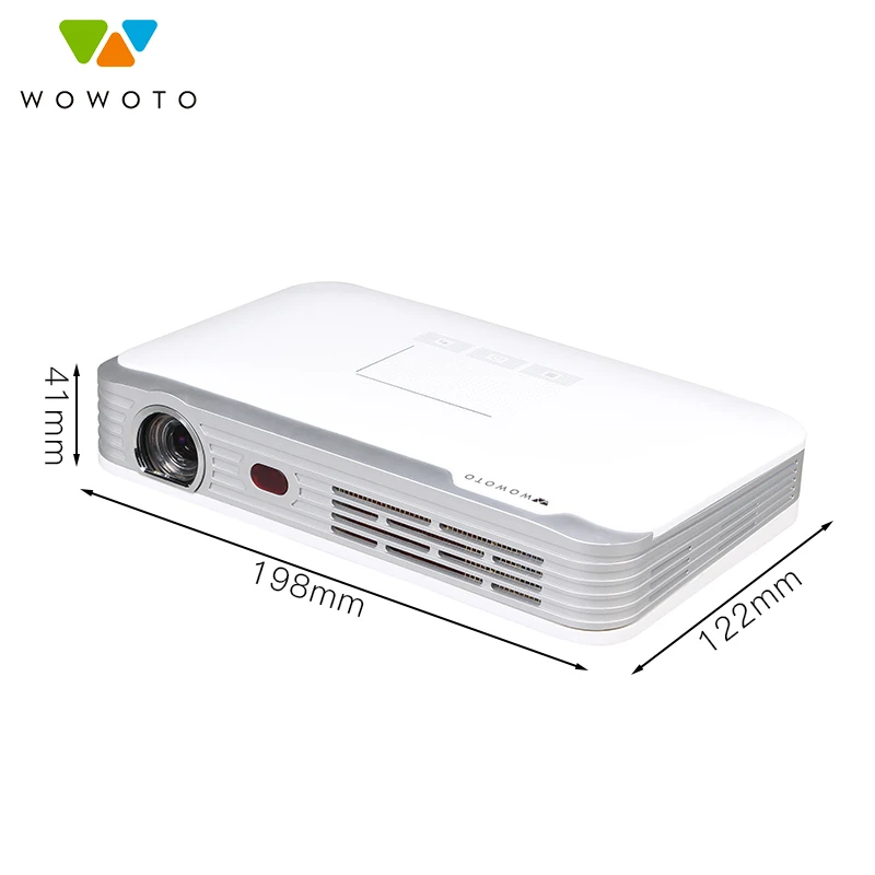 WOWOTO Projector Full HD 1080P Electric focuse Projector 3600Ansi LED Portable Projectors Touch the top cover for Home Cinema T8