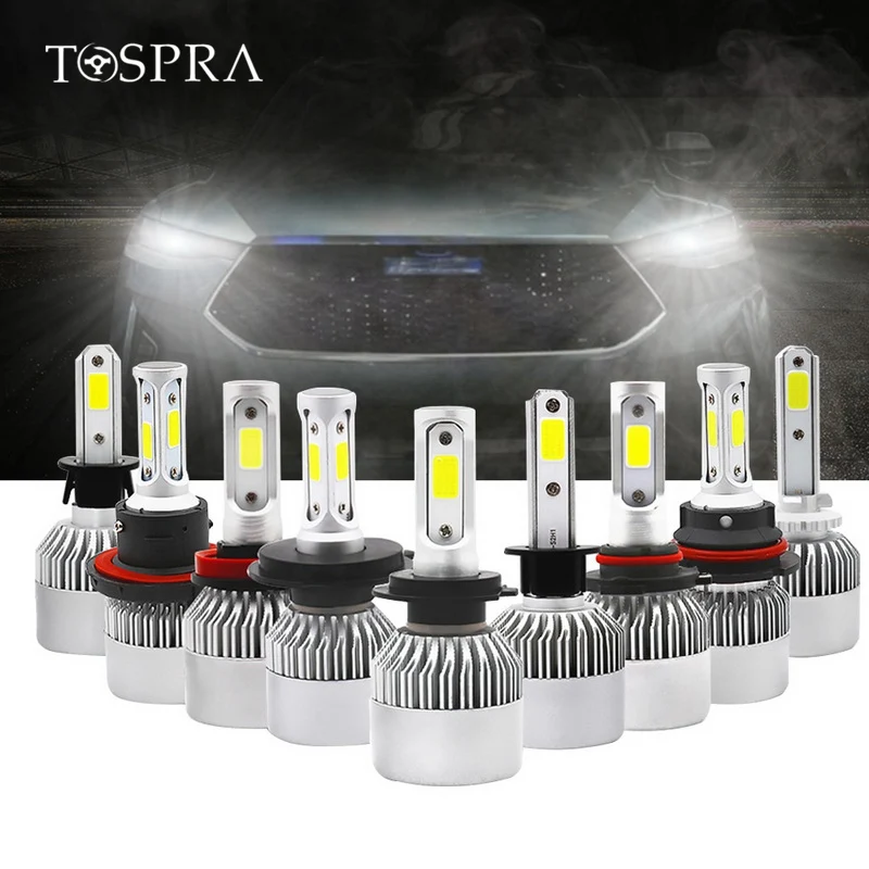 TOSPRA S2 8000 мл яркий COB светодиодный H4 H7 автомобильный головной светильник лампы H11 H13