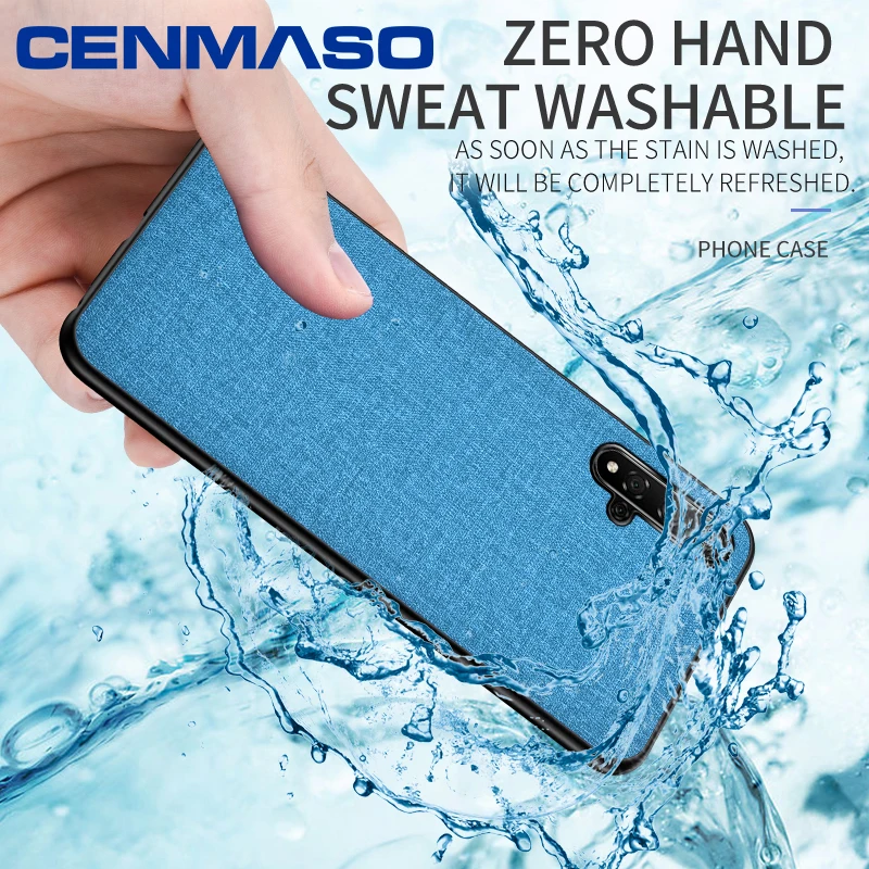 

Huawei Honor 20 Pro Case Silicone Soft Side Shockproof Breathable Fabric Original Cenmaso Case Cover Huawei Honor 20 Case Cover