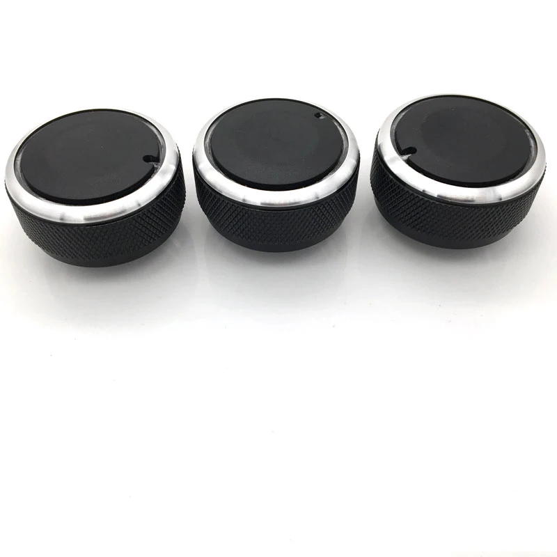 3 PCS Aluminum Alloy Air-Conditioning A/C Knobs Switch 