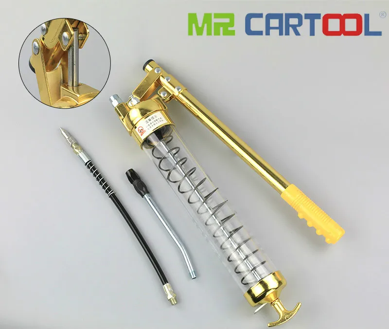

900cc600cc Double Gear Hand-operated Transparent Grease Gun High Pressure Explosion-proof Pressure Bar Oil Injector