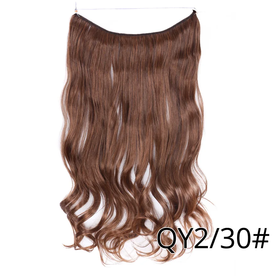 Alileader, Длинные Синтетические волосы, рыбья линия, ореол, термостойкие волосы, серый блонд, накладные волосы, секретные невидимые шиньоны - Цвет: QY02-30
