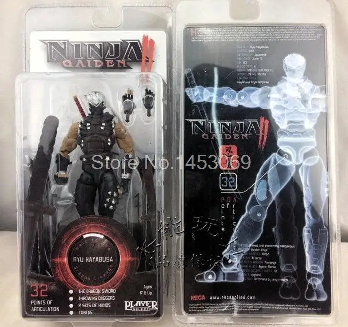 

7"18CM Ninja Gaiden II Ryu Hayabusa Neca Player Select Action Figure New in Box WF070