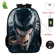 Многофункциональный рюкзак Venom Eddie Comics Hero для женщин и мужчин, рюкзак для путешествий с usb зарядкой, детские школьные сумки, рюкзак для фанатов