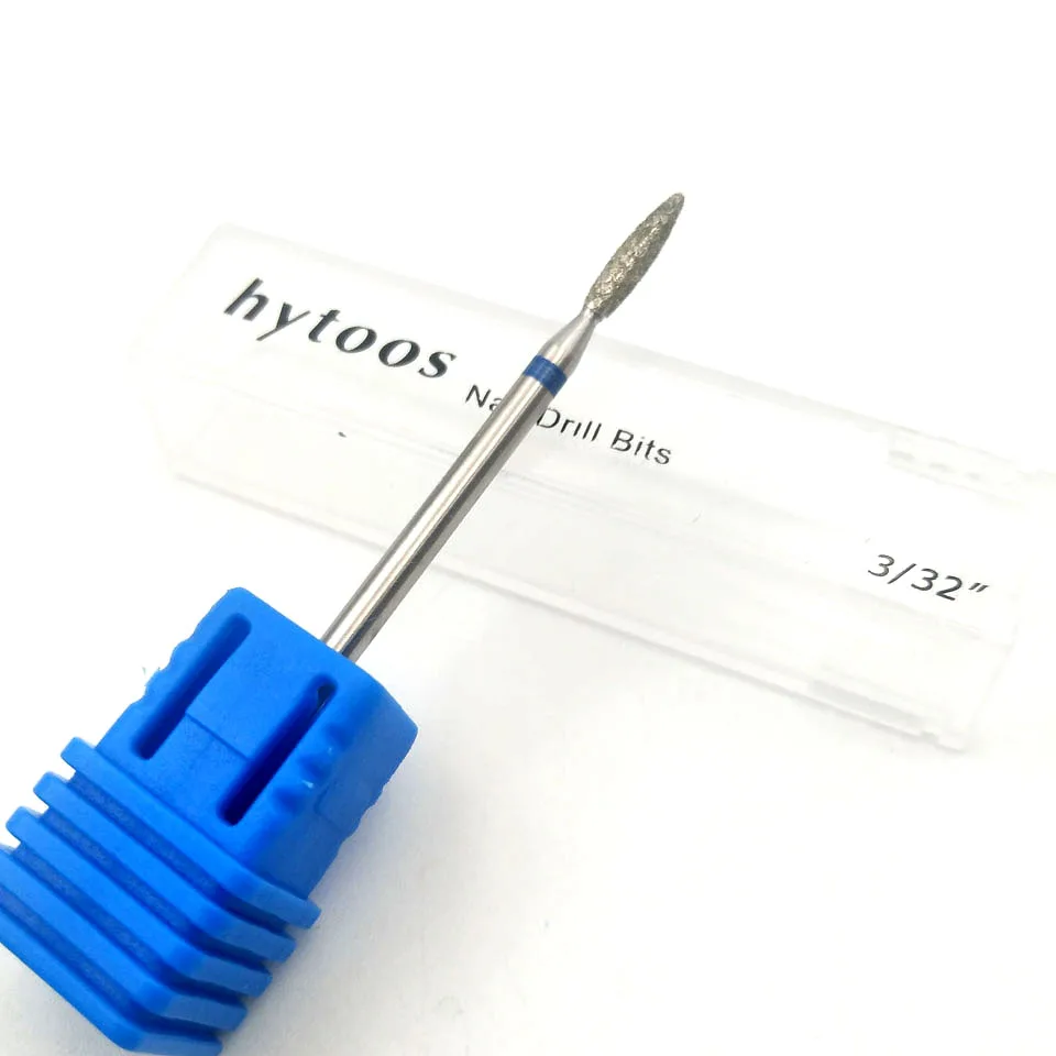 HYTOOS Cone Diamond Nail Drill Bit 3/32" Rotary Burr Manicure Cutters Pedicure Tools Electric Drill Accessories Nail Mill-H0210D 3
