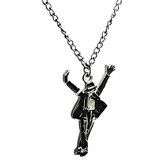 Michael Jackson Pendant Pop Star Chain Fashion Stainless Metal Necklace Waterproof Leather String