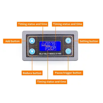 

DC12V LED Digital Time Delay Relay Module Programmable Timer Relay Control Switch Timing Trigger Cycle with Case for Indoor