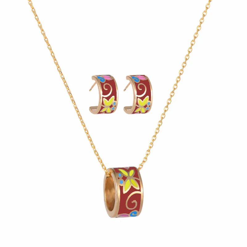 Red Butterfly Design Kids Children Enamel Jewelry Set | Украшения и аксессуары