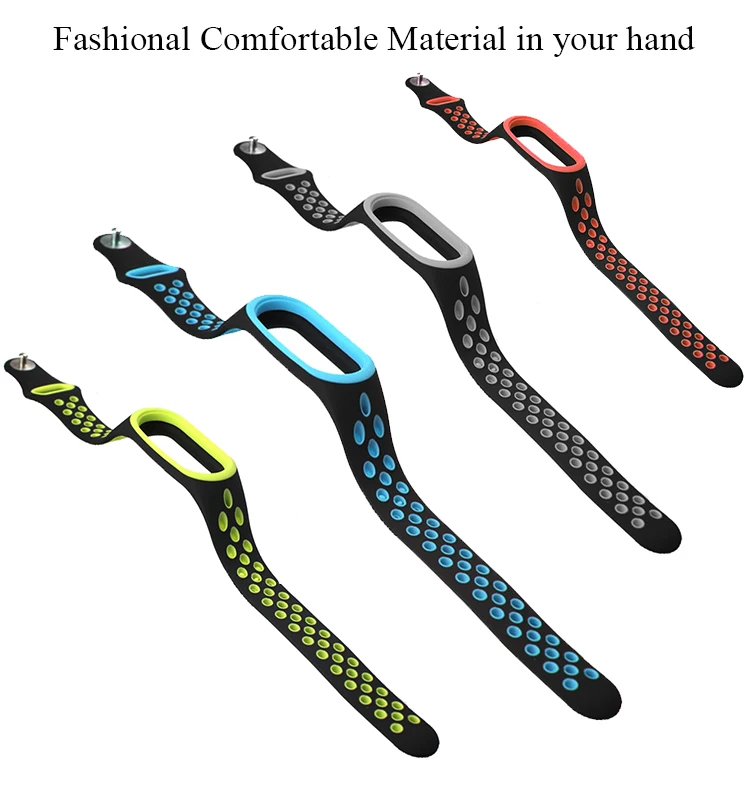 BOORUI модный спортивный mi band 3 ремешок силиконовый ремешок mi band 3 сменный для xiaomi mi 3 Смарт-браслеты с перевернутой пряжкой