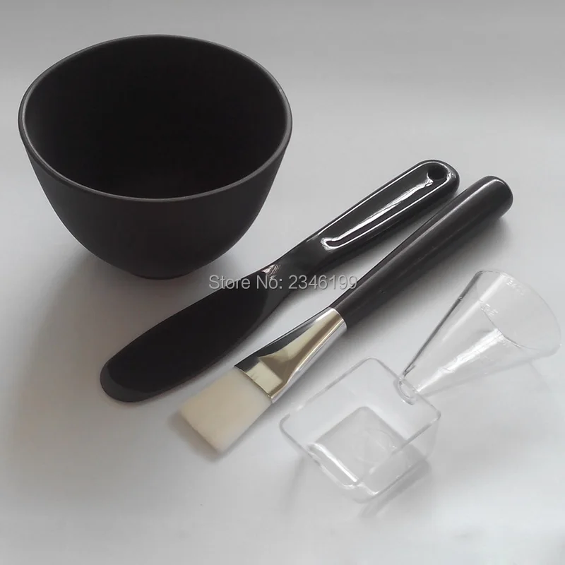 DIY миска для маски для лица косметический инструмент красота силикагель мягкая миска палочка для перемешивания Маска кисть мерная ложка набор инструментов для макияжа 4в1