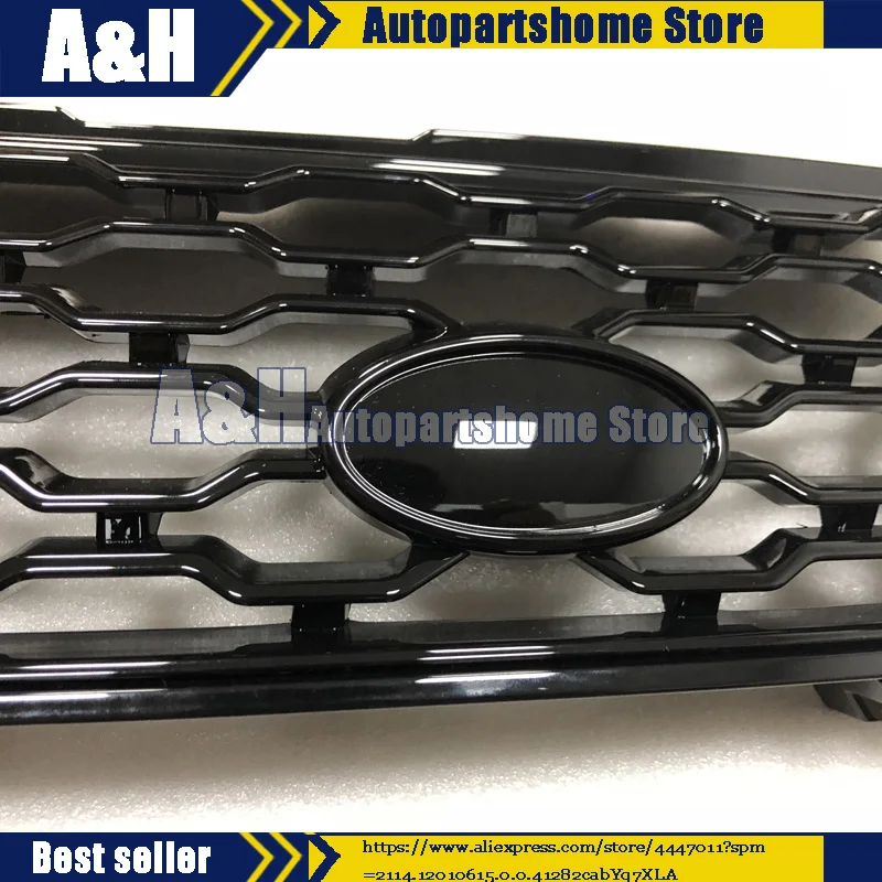 Черная Хромированная передняя решетка радиатора из АБС пластика для Range Rover Evoque