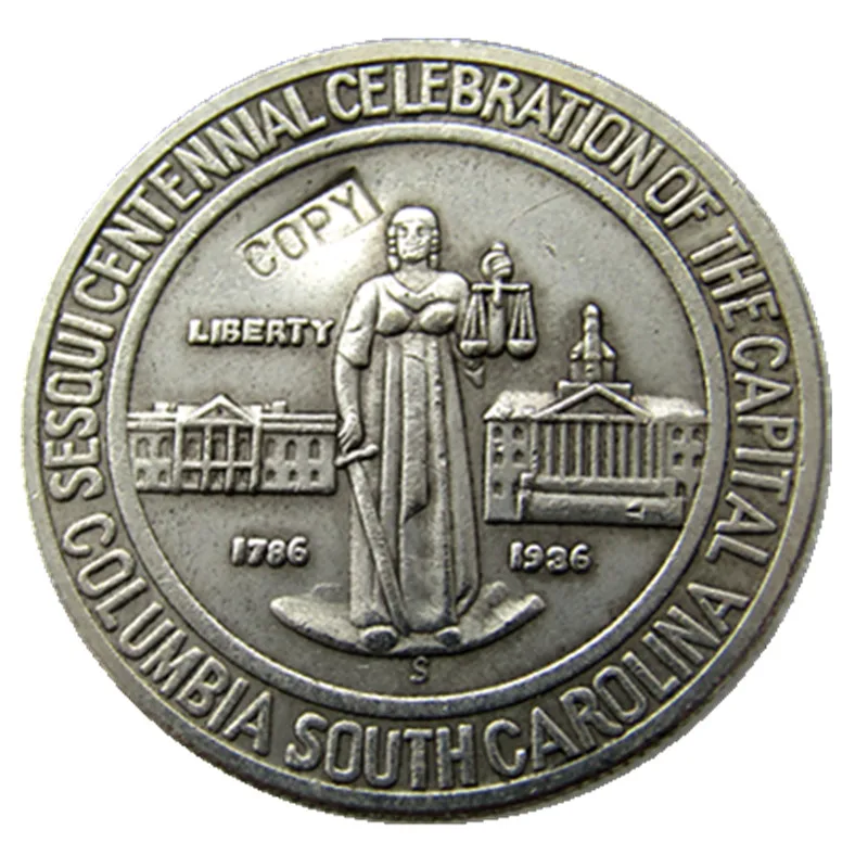 

1936 Columbia Commemorative Half Dollar Silver Plated Copy Coin
