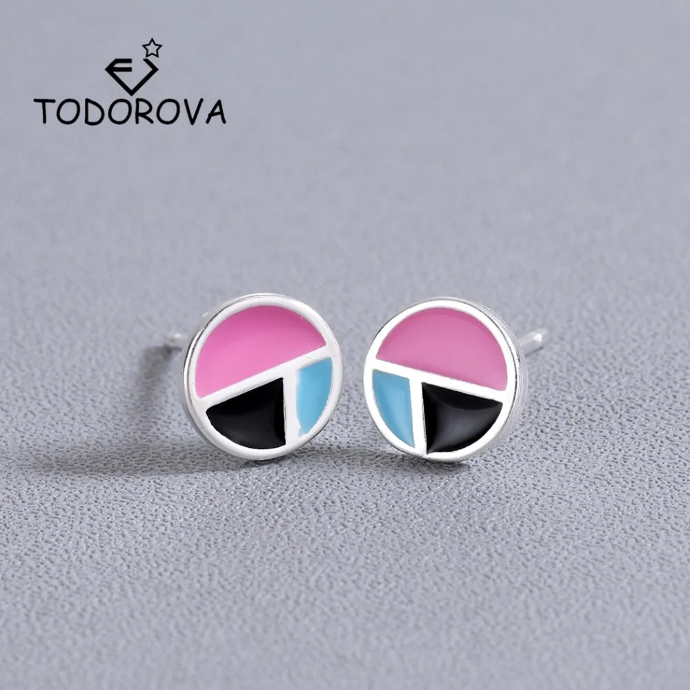 

Todorova Minimalist Kids Earrings Silver Glaze Round Stud Earrings Female Geometric Earrings Womens Jewellery
