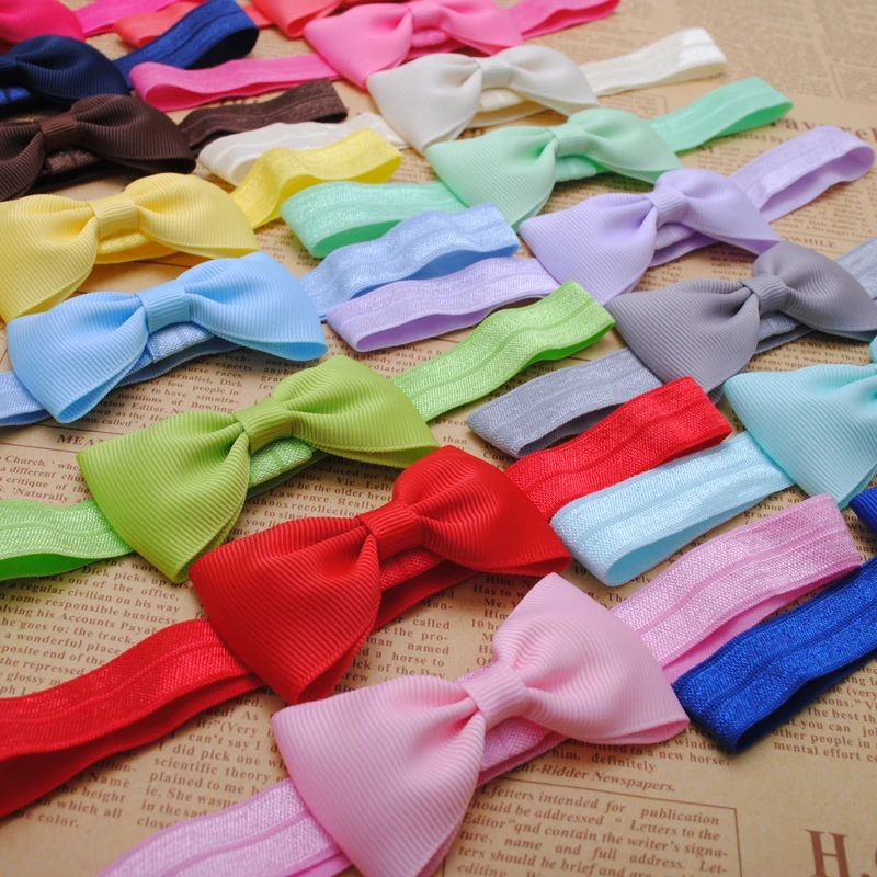 

1pc 1.5"wide 2.5inches long cute baby toddler girls grosgrain ribbon bows elastics headbands without hairpin for infant children