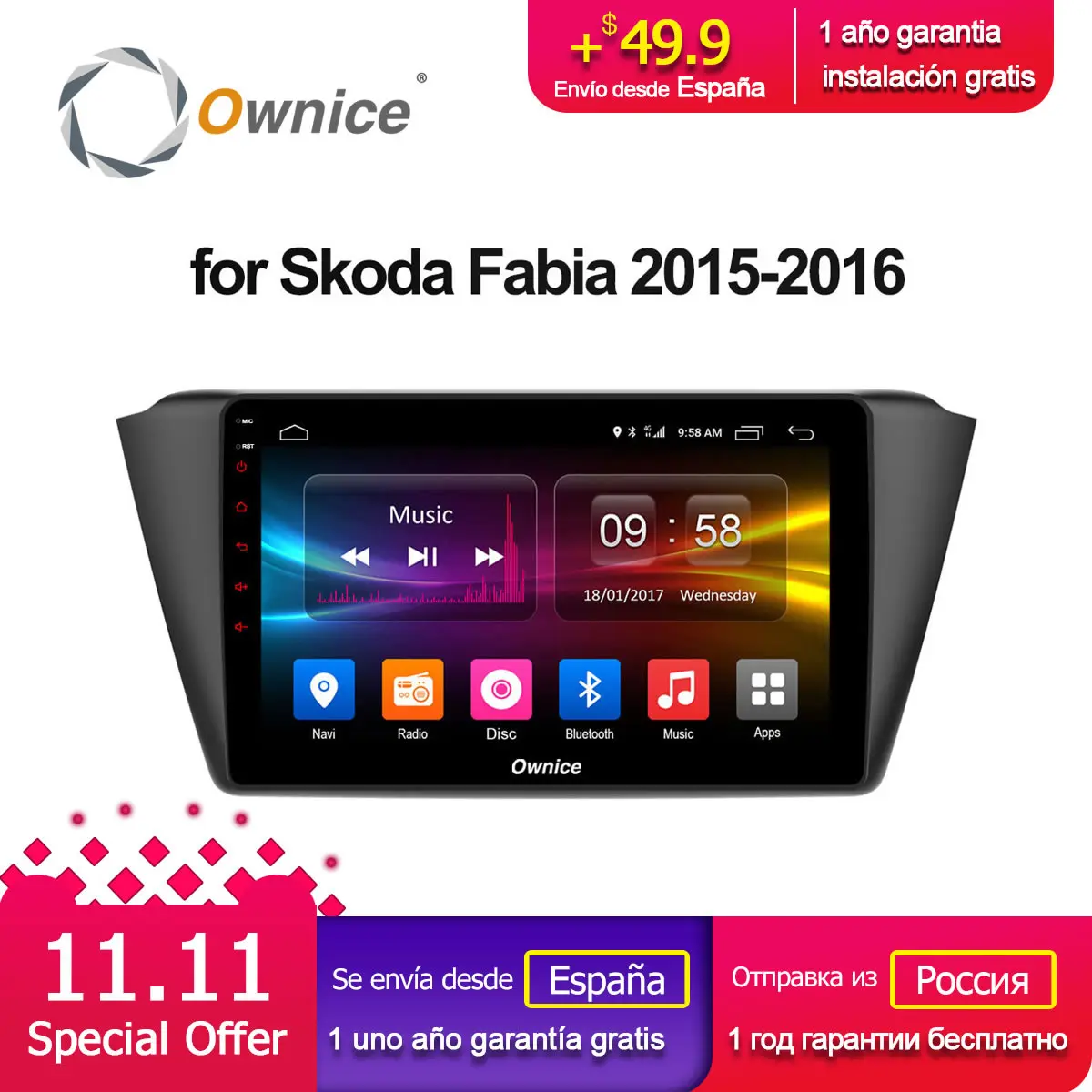 Ownice C500 G10 Octa 8 Core Andoid 8 1 Car radio player font b GPS b