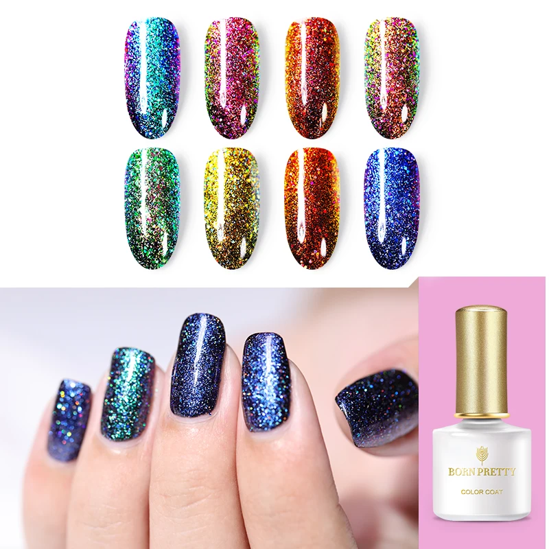 

BORN PRETTY 6ml Peacock Holographic Gel Polish Holo Laser Glitter Soak Off UV Gel Polish Manicure Platinum Nail Art Varnish