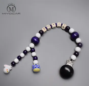 

Personalised --Any name lovely cool black wooden beads baby pram charm stroller toy Baby Rattles Mobiles toy rattle attached bed