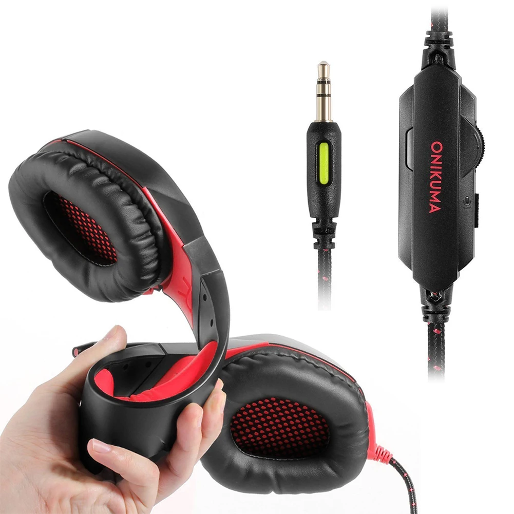 

ONIKUMA K1-B Gaming Headset Over Ears Durable & Flexible Stretchable Headphones with Microphone Earphone for PC for PS4