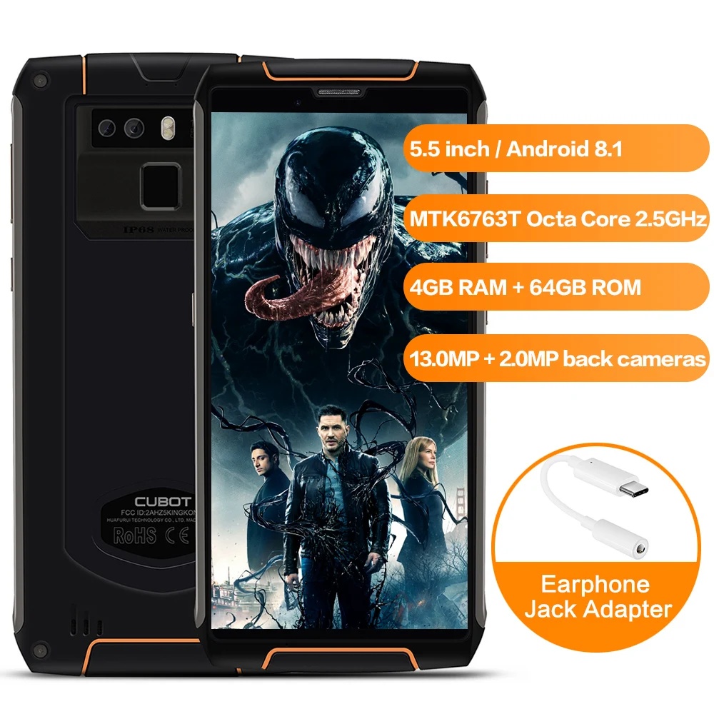 

Original CUBOT King Kong 3 4G Phablet MTK6763T Octa Core 4GB RAM 64GB ROM Mobile Phone Kingkong 3 Waterproof IP68