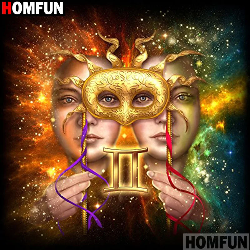 

HOMFUN Full Square/Round Drill 5D DIY Diamond Painting "Cartoon Gemini" 3D Embroidery Cross Stitch 5D Home Decor A16067