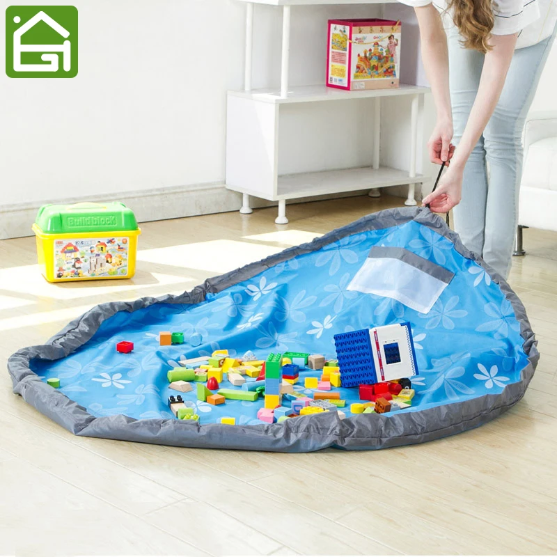 

Large Size Baby Playing Mat Oxford Kids Toy Storage Bag Printing Easy Organizer Bag Drawstring Playing Blanket Storage