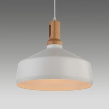 Dia 350mm Simple Pendant Lights Aluminum & Oak Wood White Color Lampshade Indoor Lighting For Living Room Loft Pendant Lamp