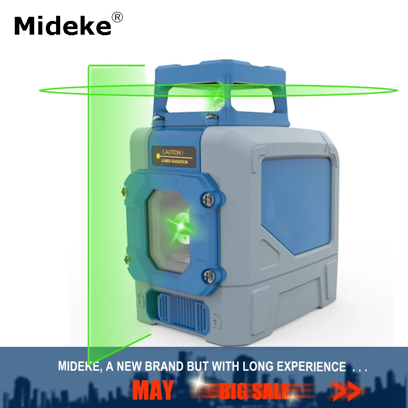 

MIDEKE 901CG Laser Level 5 Lines Green Beam Osram diode 3D Horizontal Vertical Line Construction Laser with Pulse Modes