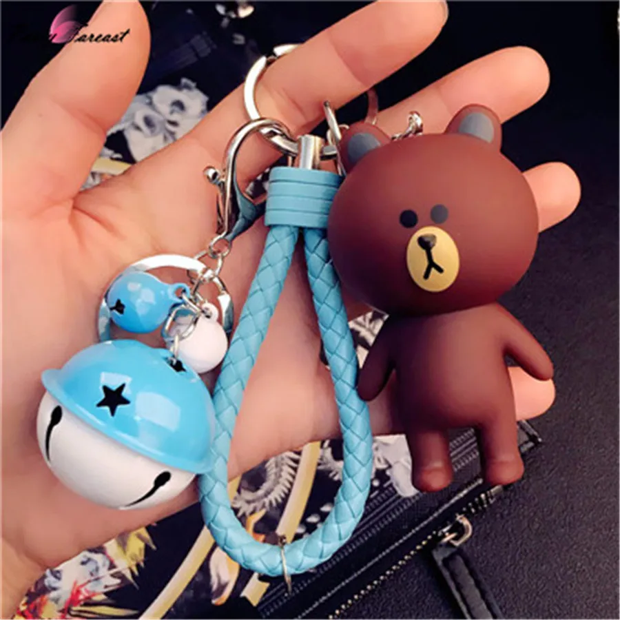 Fashion Bunny Keychain For Women Bag Accessories Keyring Two Color