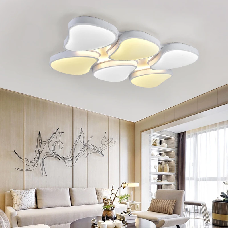 Светодиодный светодио дный потолочный светильник креативный лепесток кованого железа современный минималистский гостиная лампа спальня