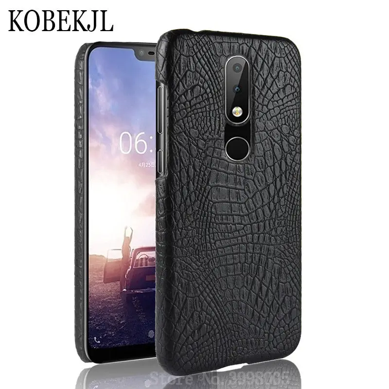 For Nokia X5 2018 Case Hard Crocodile PU Leather Back Cover Phone X 5 NokiaX5 TA-1109 | Мобильные телефоны и аксессуары