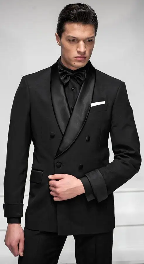 Maatwerk Mannen Pakken Zwart Pak Mannen Wedding Suits Bruidegom a-dress-a-day-black-tie-event-and-trend-spin-linkup-day-22-visions