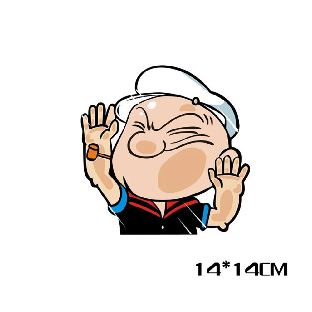 Popeye Aliauto Memukul Kaca Lucu Kartun Mobil Stiker Dan Decal Untuk