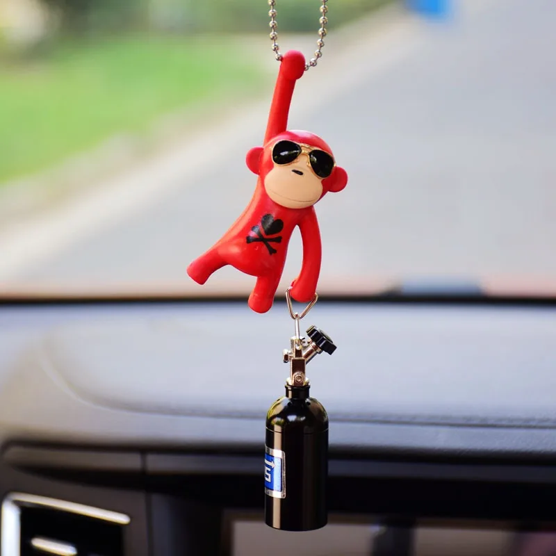 Car Pendant Hanging Monkey Car Interior Ornaments Decoration Rear View Mirror Accessories For Car O