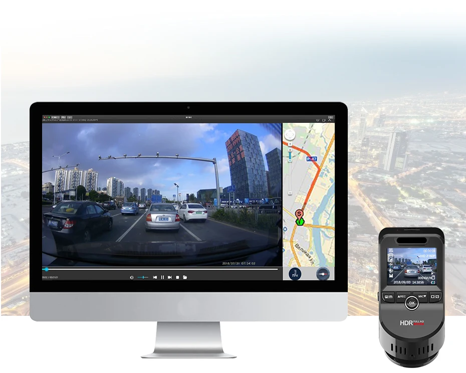 Junsun 4 к 2160 P Ultra HD автомобиль видеорегистратор двойной объектив Dashcam Встроенный gps трекер ночное видение камера с 1080 170 сзади камер